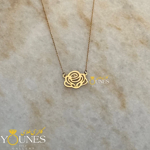 گردنبند گل رز طلا